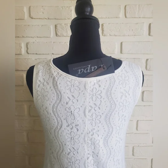 NWT Papa Vancouver White Lace Dress Asymmetrical A-line Sleeveless Summer Medium - Picture 12 of 13
